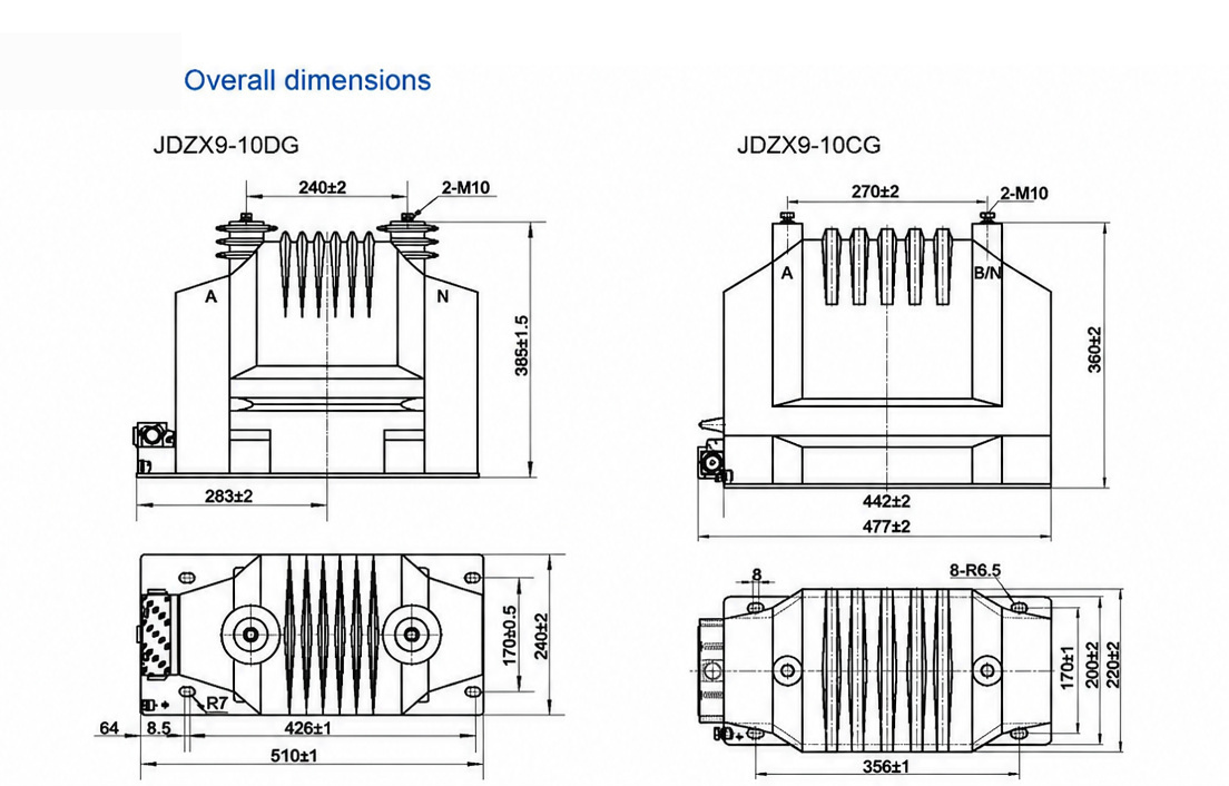 JDZX9-10-10CG dessin de spécification